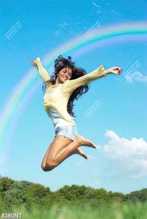Tranh cô gái và cầu vồng