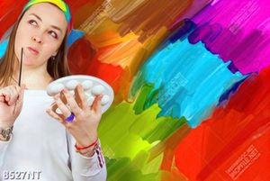 Tranh cô gái vẽ tranh 8527NT