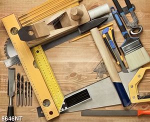 Tranh dụng cụ làm mộc 