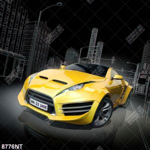 Tranh nghệ thuật ô tô vàng 8776NT