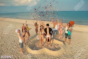 Tranh đám cưới trên bãi biển 
