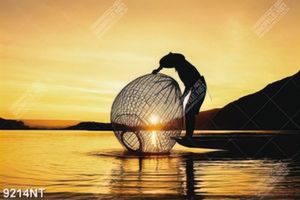 Tranh người đánh cá trên sông