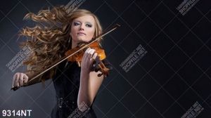 Tranh cô gái đánh đàn violon 