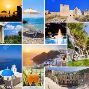Tranh bộ ghép các địa điểm di lịch đẹp