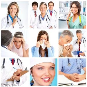 Tranh bộ ghép bác sỹ khám bệnh