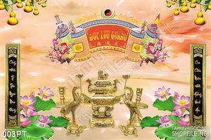 Tranh 3D bàn thờ cửu tuyền thất tổ