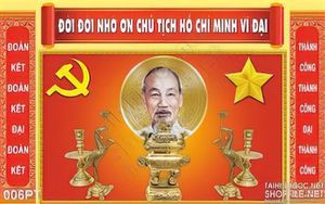 Tranh psd bàn thờ Bác Hồ