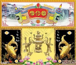 Tranh bàn thờ 3D cửu huyền thất tổ