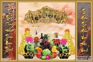 Tranh khung gỗ bàn thờ cửu huyền thất tổ