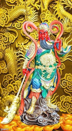 Tranh phòng thờ tướng Quang Công in kính đẹp nhất