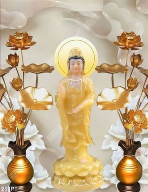 Tranh phòng thờ phật quan thế âm giả ngọc