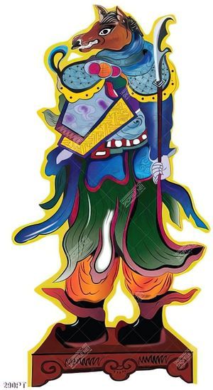 Tranh trang trí tường đầu trâu mặt ngựa in kính