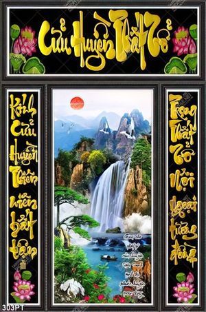 Tranh phòng thờ Cữu Huyền Thất Tổ chất lượng cao in iv