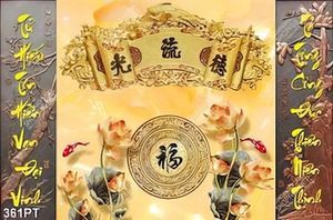 Tranh bàn thở tổ giả ngọc in kính