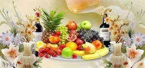 Tranh thờ mâm ngũ quả trên nền đá giả ngọc