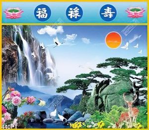 Tranh phong thuỷ thác nước nghệ thuật file psd