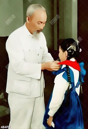 Tranh Bác Hồ và thiếu nhi file psd