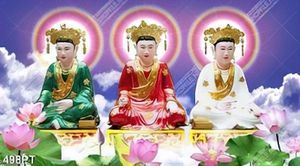 Tranh thờ chúa Sơn Trang và hoa sen