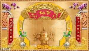 Tranh thờ tổ Cửu Huyền Thất Tổ in kính