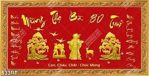 Tranh mừng thọ Ông Bà file psd