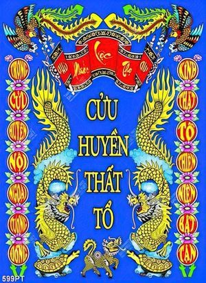 Tranh thờ tổ tiên Cửu Huyền Thất Tổ in uv