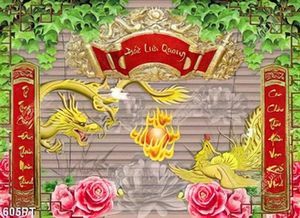 Tranh thờ rồng phượng và thư pháp chất lượng cao