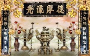 Tranh thờ 3D chim hạc và hoa sen đồng trên nền giả ngọc in kính