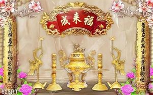 Tranh thờ hoa hồng và chim hạc chất lượng cao