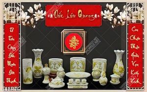 Tranh thư pháp 3d trang trí bàn thờ gia tiên