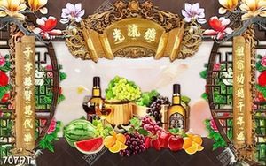 Tranh 3d treo tường phòng thờ mâm hoa quả file gốc