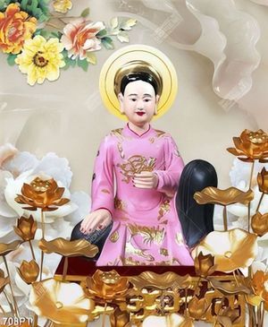 Tranh thờ 3d Chúa Sơn Trang và hoa sen đẹp nhất