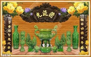 Tranh dán tường 3d trang trí bàn thờ gia tiên chất lượng cao