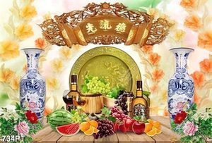 Tranh mâm hoa quả trang trí bàn thờ in uv