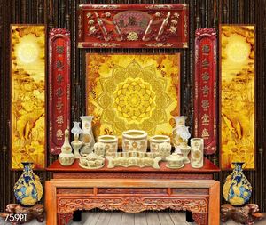 Tranh 3d trang trí bàn thờ ông bà tổ tiên