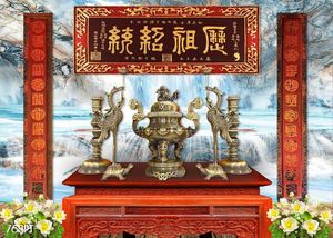 Tranh 3d trang trí bàn thờ ông bà tổ tiên chất lượng cao