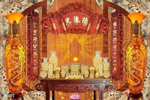 Tranh 3d trang trí bàn thờ gia tiên file gốc