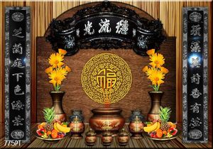 Tranh dán tường trang trí bàn thờ ông bà tổ tiên khổ ngang