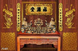Tranh 3d trang trí bàn thờ ông bà tổ tiên chất lượng cao