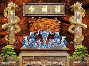 Tranh 3d trang trí bàn thờ ông bà tổ tiên chất lượng cao