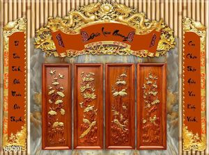 Tranh 3d trang trí bàn thờ ông bà tổ tiên