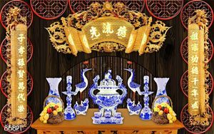 Tranh 3d trang trí bàn thờ ông bà tổ tiên chất lượng cao