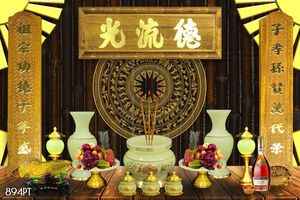 Tranh 3d trang trí bàn thờ ông bà tổ tiên chất lượng cao