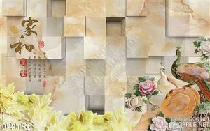 Tranh giả ngọc chim công trang trí tường