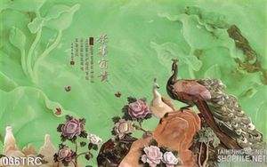 Tranh giả ngọc chim công tang trí tường