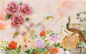 Tranh chim công giả ngọc trang trí tường