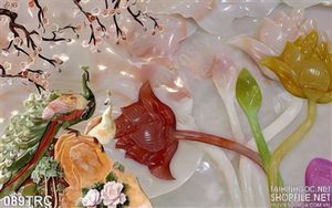 Tranh chim công giả ngọc trang trí tường
