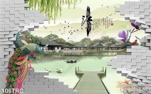 Tranh chim công trang trí phòng khách