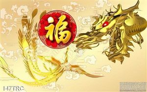 Tranh Rồng và phượng trang trí Tết