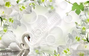 Tranh thiên nga trang trí tường