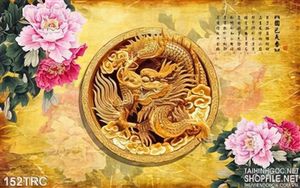 Tranh Rồng điêu khắc thư pháp trang trí tường